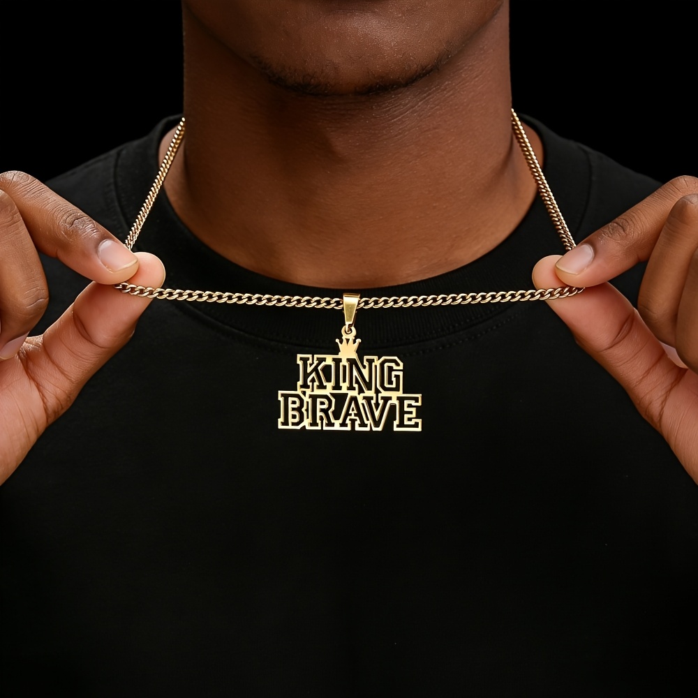Custom Hollow Name Golden Punk Rock Necklace